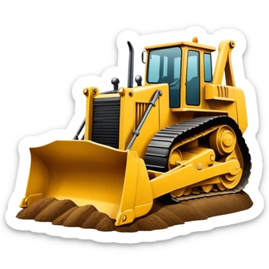 Bulldozer pushing hill sticker