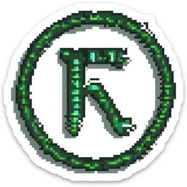 a custom emoji that combines the π (pi) math symbol, binary code, and a magical cloud or digital mist emerging from it. sticker