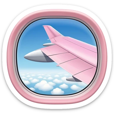 Light pink airplane window airplane wing view sticker