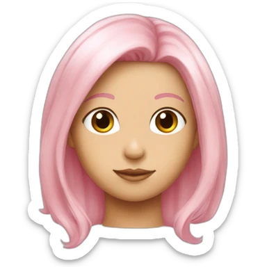 Light pink hair collected in a helmet girl sticker