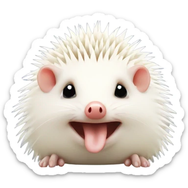  red-eyed albino hedgehog sending a kiss  sticker