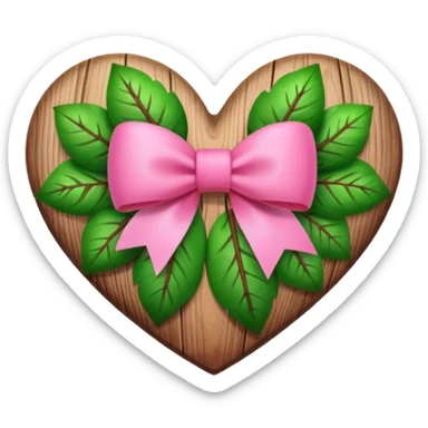 forest heart with pink bow and heart pattern on the bow sticker
