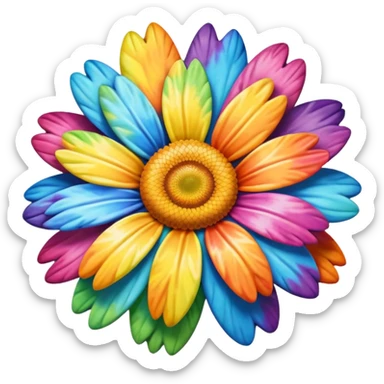 Tie dye daisy sticker