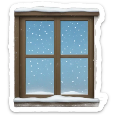 Snow falling outside window frame sticker