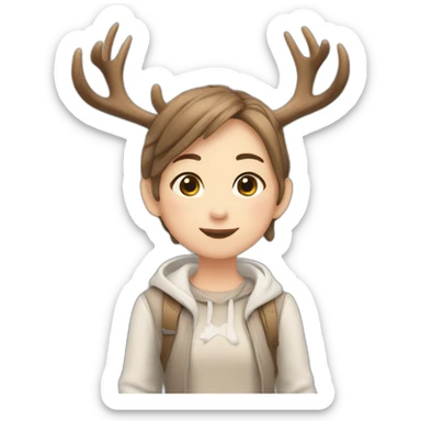 👍🏻👍🏻chibi-deer-antlers girl sticker