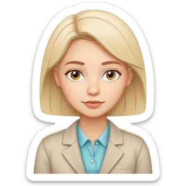 Minimalist illustration of a female psychologist, calm expression, modern line art style, soft colors, clean and professional design, white background sticker