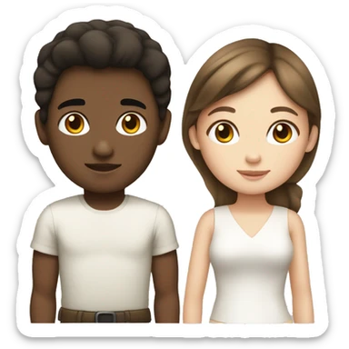 brunette white girl and philippine boy  sticker