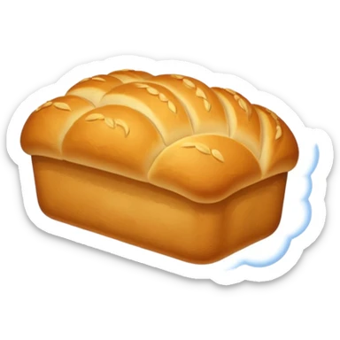 A golden loaf of bread with a crisp crust and a small rising steam curl. sticker