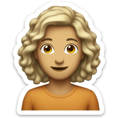 Quimica con pelo atado de color rubio sticker