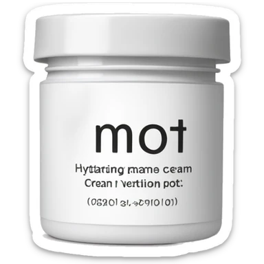 hydrating cream pot with label sticker