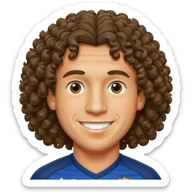 carles puyol football player curly hair sticker