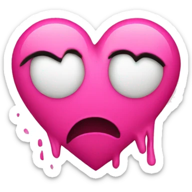 broken heart pink sticker