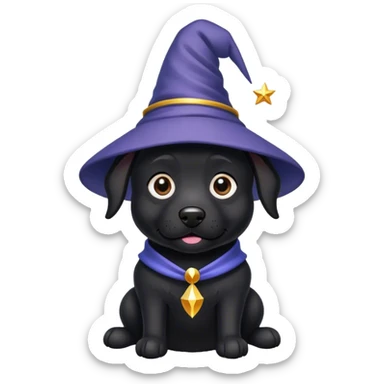 black dog Wizard sticker