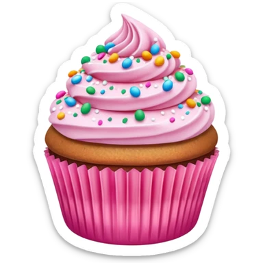 Pink sparkly cupcakes sticker
