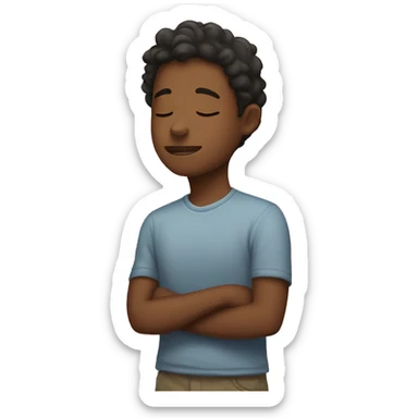 Boy dreaming about her sticker