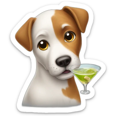 Dog with martini sticker