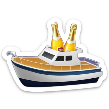 champagne boat in a nightclub with pyro sticker