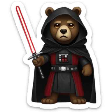 Bear as a Sith lord sticker
