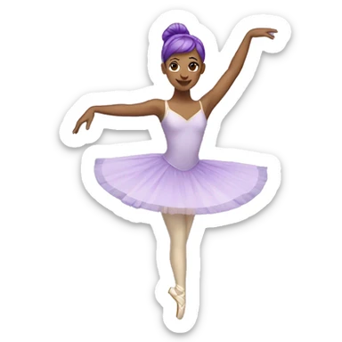 ballerina with purple hair sticker