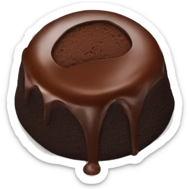 chocolate lava cake on a plate sticker
