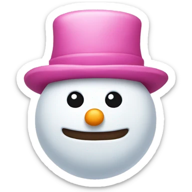pink snowman sticker