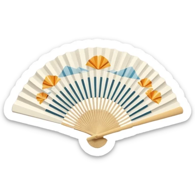 paper hand fan sticker