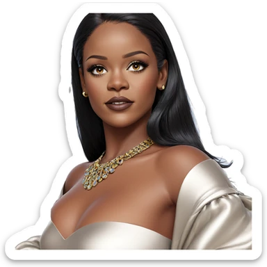 realistic dark-skinned beauty portrait sticker