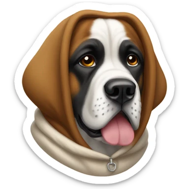 Saint Bernard wearing a hoodie sticker