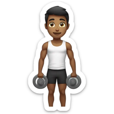 young guy lifting weight sticker