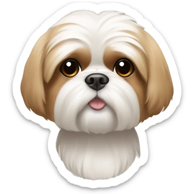shih tzu dog with white face tan fur around the eyes and light tan ears sticker