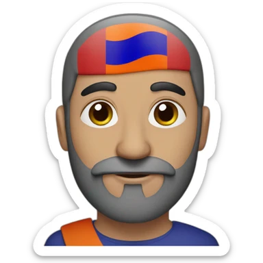 Armenian man with armenian flag sticker