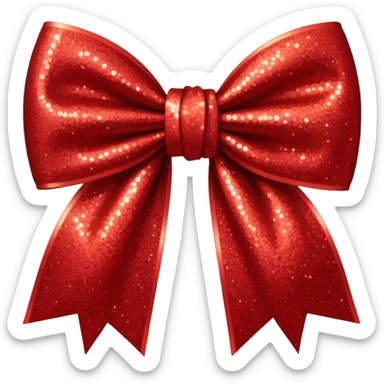 red glitter bow sticker