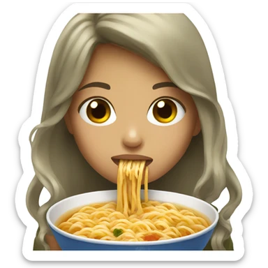 Girl which eat a Ramen sticker