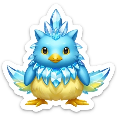 Shiny Aurorus-Heliolisk-Arbil-Fakémon-hybrid-creature (full body)  sticker