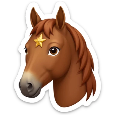 bay horse with star on forehead sticker