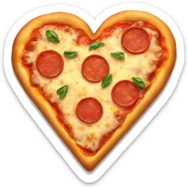 Pizza heart sticker