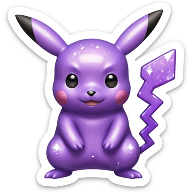 glitter purple pikachu sticker