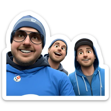 boys having fun outdoors sticker