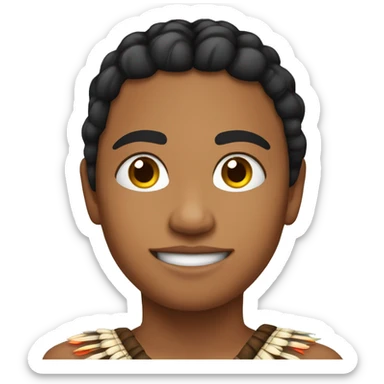 Emoji de un joven indigena con corona sticker