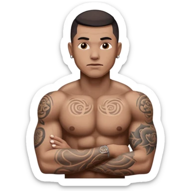 man have more tattoos on the body sticker