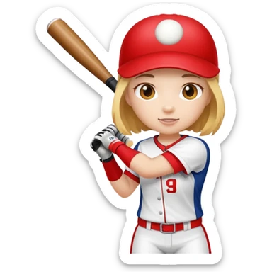Girl playing softball sticker