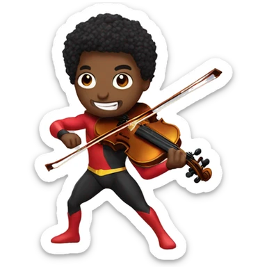 violin superhero sticker