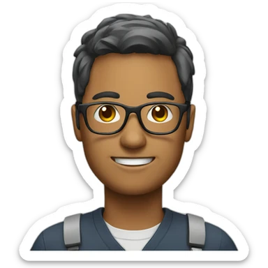 Computer technician with glasses sticker