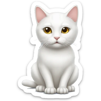 White cat coquette sticker