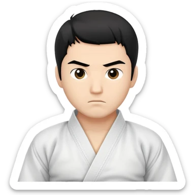 Judo men no hair french black ceinture sticker