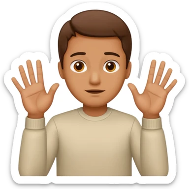 man gesturing "NO" with his hands crosswise sticker