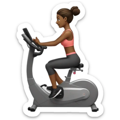 Fit girl on stationary bike sticker