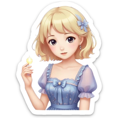 Pastel warm-colored romantic vintage gorgeous beautiful lush sensual sweet cute anime sparkly Moonlight date sticker