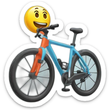 pc portable sur un guidon de vélo sticker