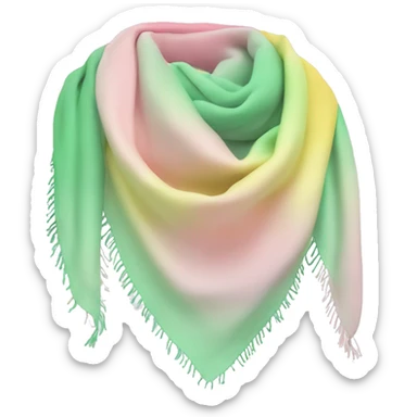 Realistic pastel green,pastel yellow,and pastel pink ombre scout scarf isolated. sticker